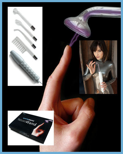 Neon Wand Electrosex Kit White Handle Red Electrode Us Plug