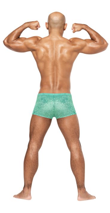 🩲 Male Power Caribbean Crush Mini Shorts – Mint Green (Large) - CARIBBEAN CRUSH MINI SHORT MINT LARGE