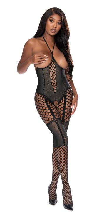 🔥 Exposed Seamless Cupless Catsuit – Black (One Size) SEAMLESS CUPLESS CATSUIT BLACK O/S