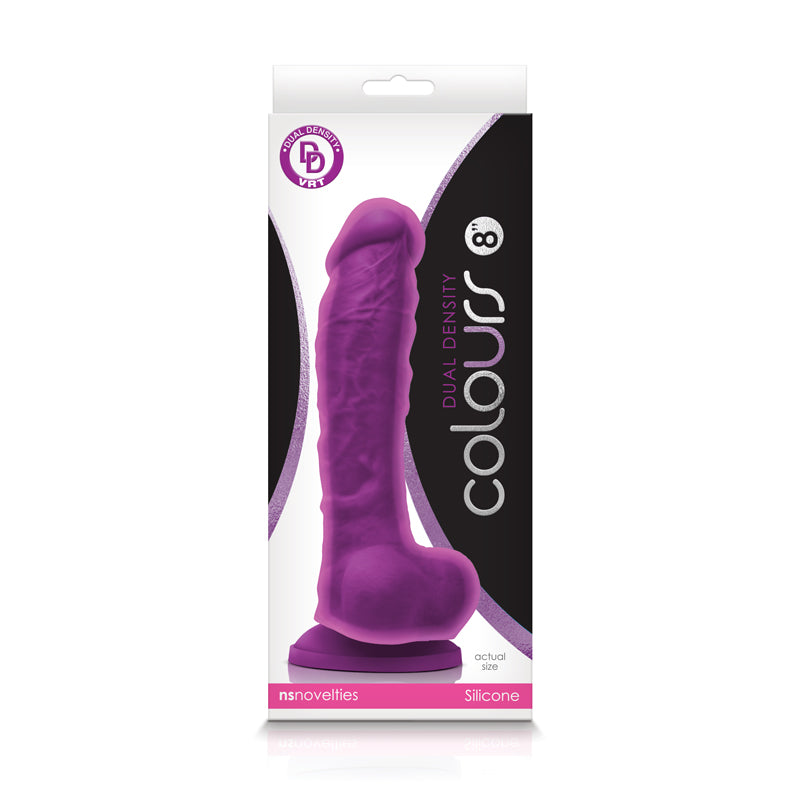 Colours Dual Density 8In Dildo Purple