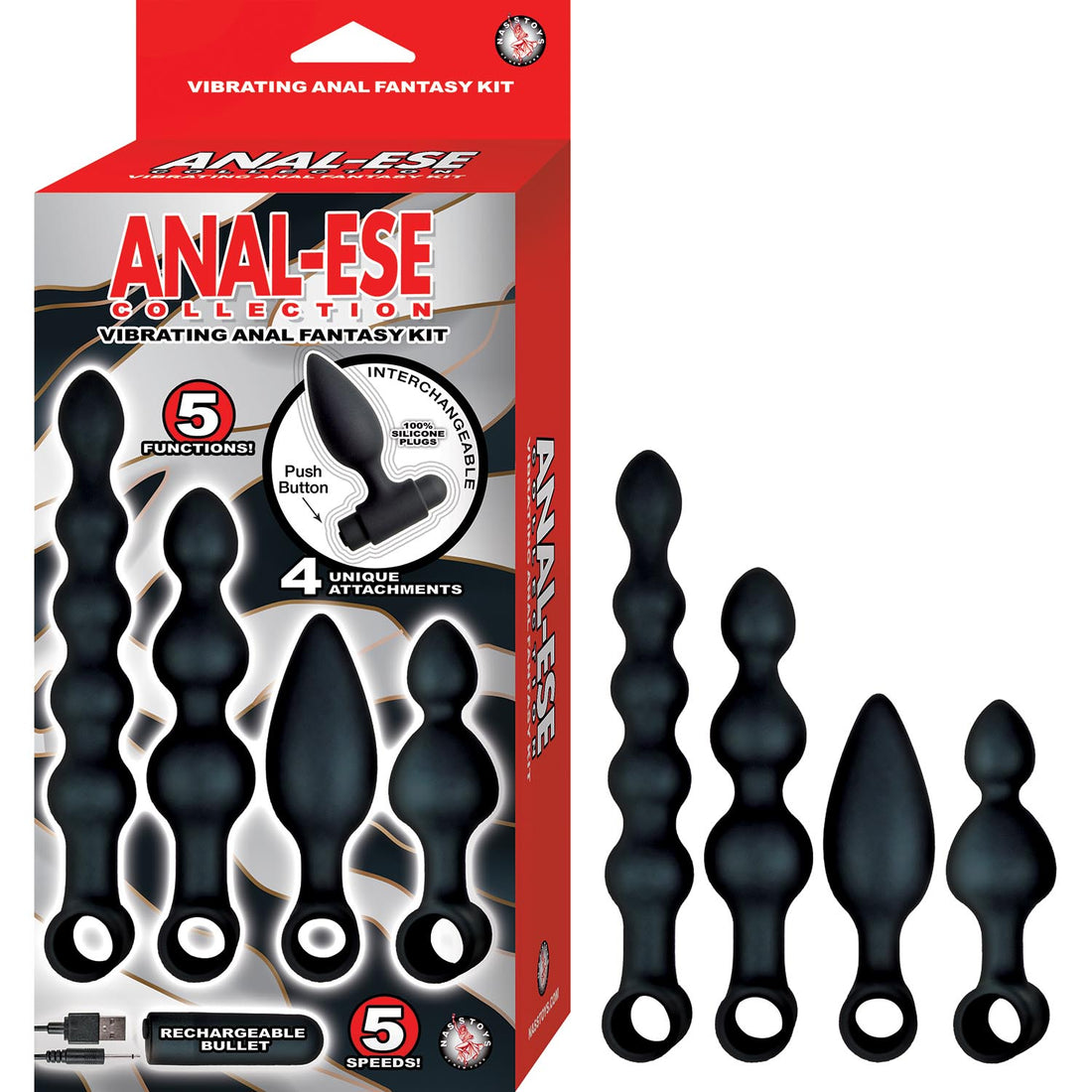 Anal-Ese Collection Vibrating Anal Fantasy Kit Black