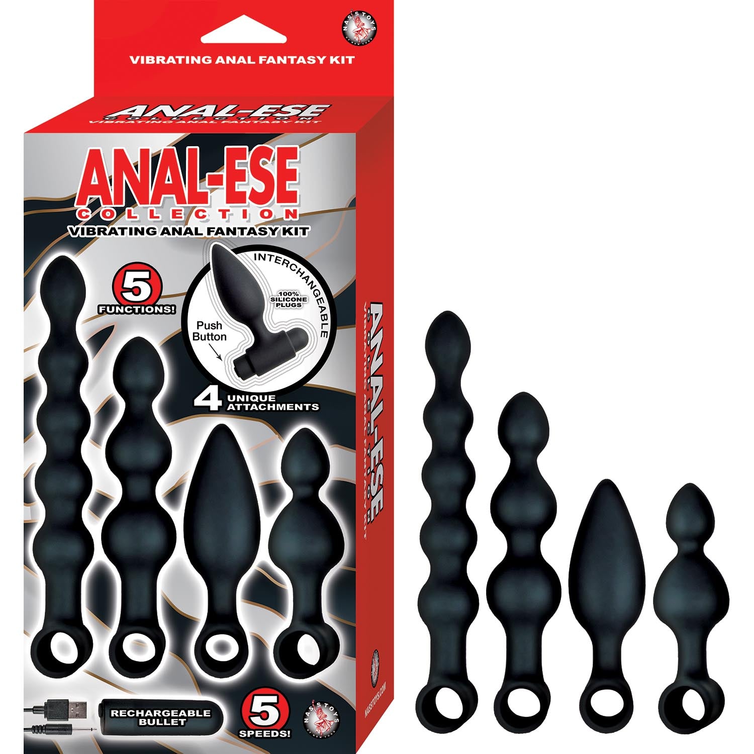 Anal-Ese Collection Vibrating Anal Fantasy Kit Black