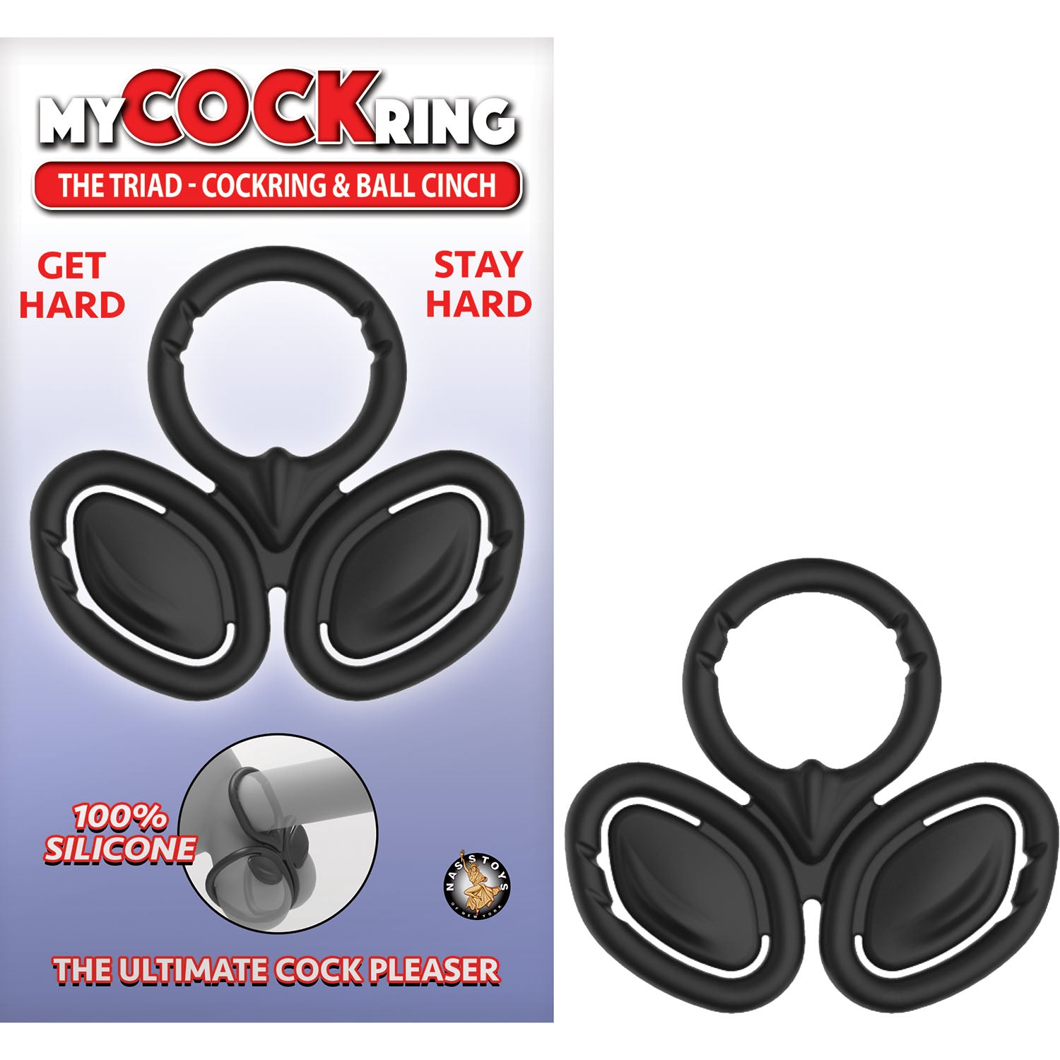 My Cockring The Triad-Cockring & Ball Cinch Black