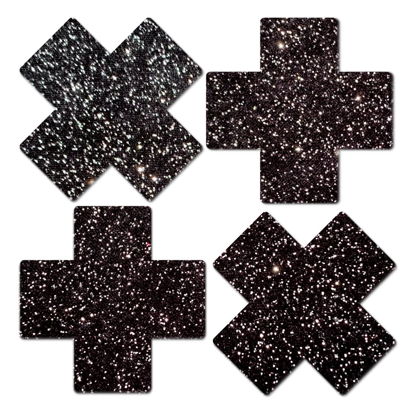 Petites Plus X :Small Sparkle Black Plus Nipple Pasties
