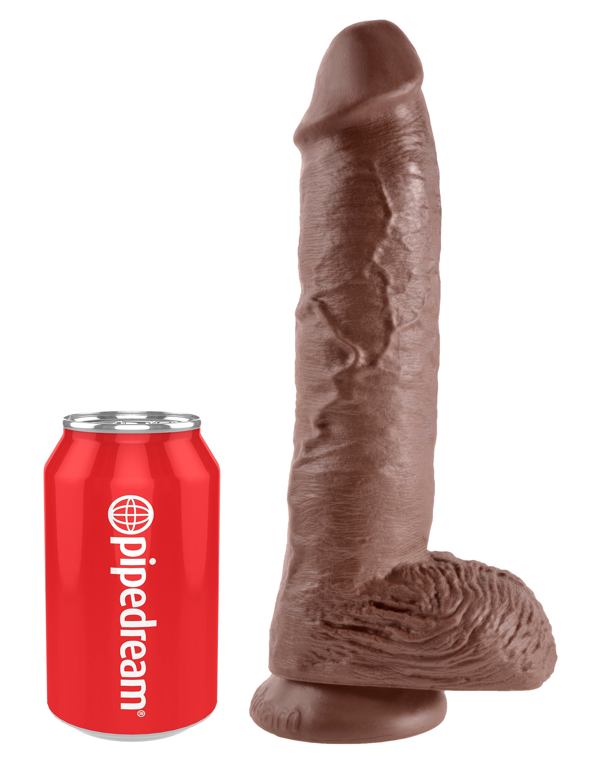 King Cock 10 In Cock W/Balls Brown