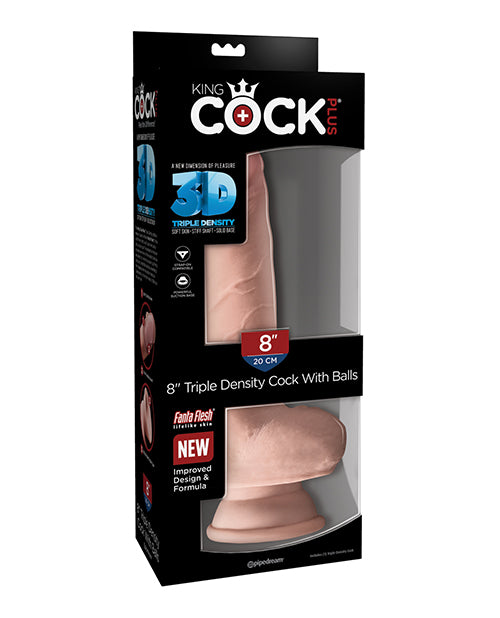 King Cock Plus 8 In Triple Density with Balls Light