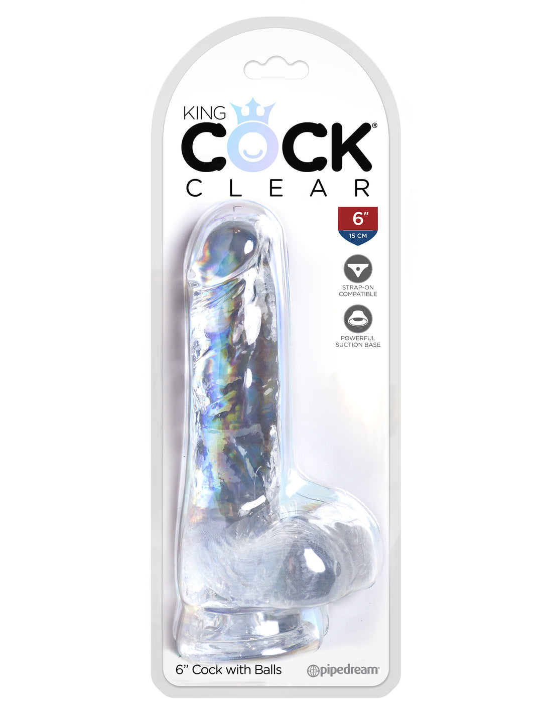 King Cock Clear 6 In Cock with Balls