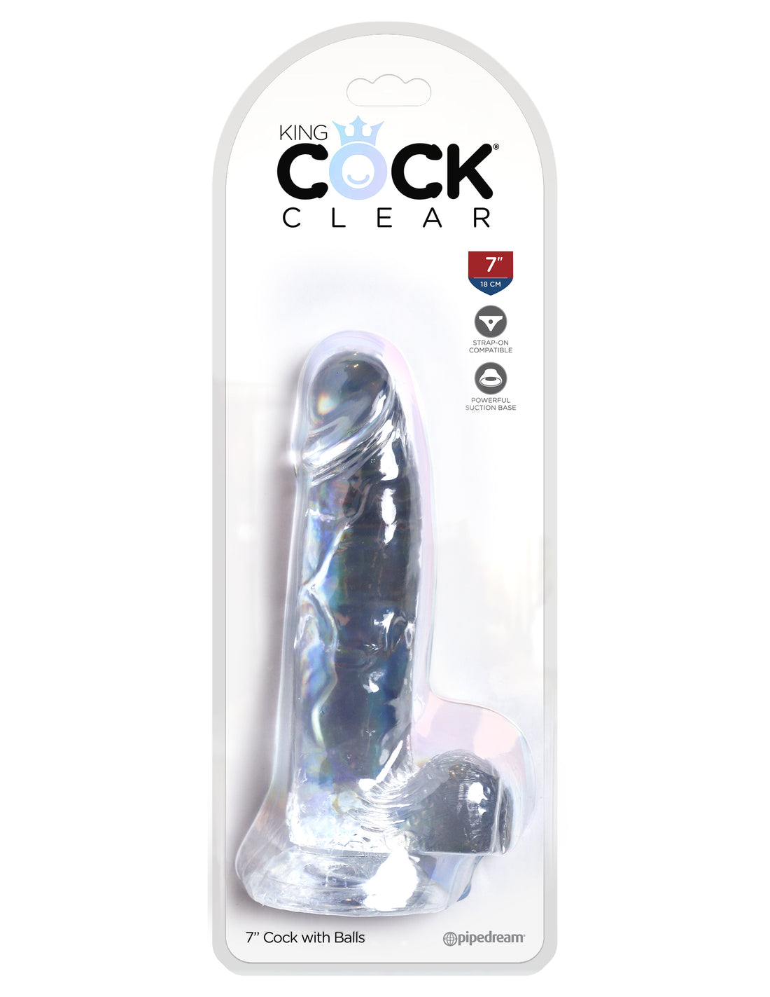 King Cock Clear 7 In Cock with Balls