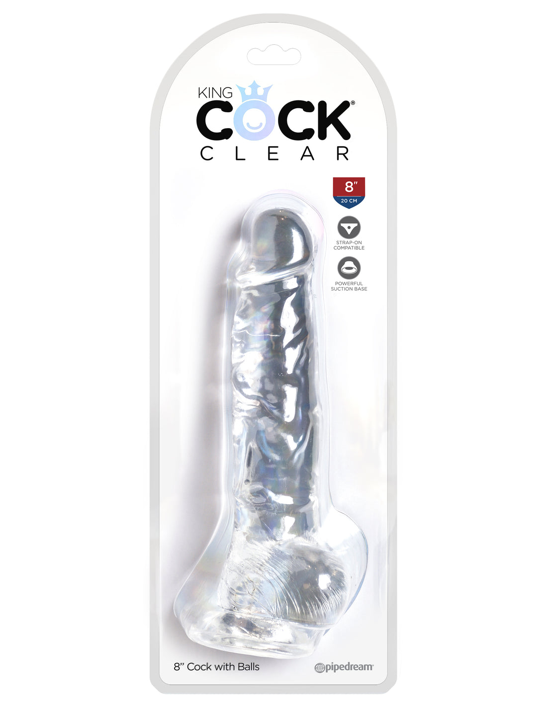 King Cock Clear 8 In Cock with Balls