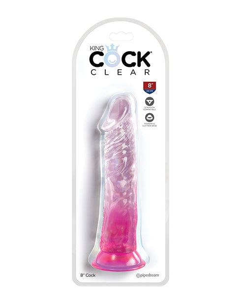 King Cock Clear 8In Pink