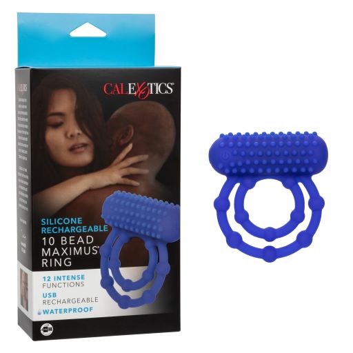SILICONE Rechargeable 10 BEAD MAXIMUS RING