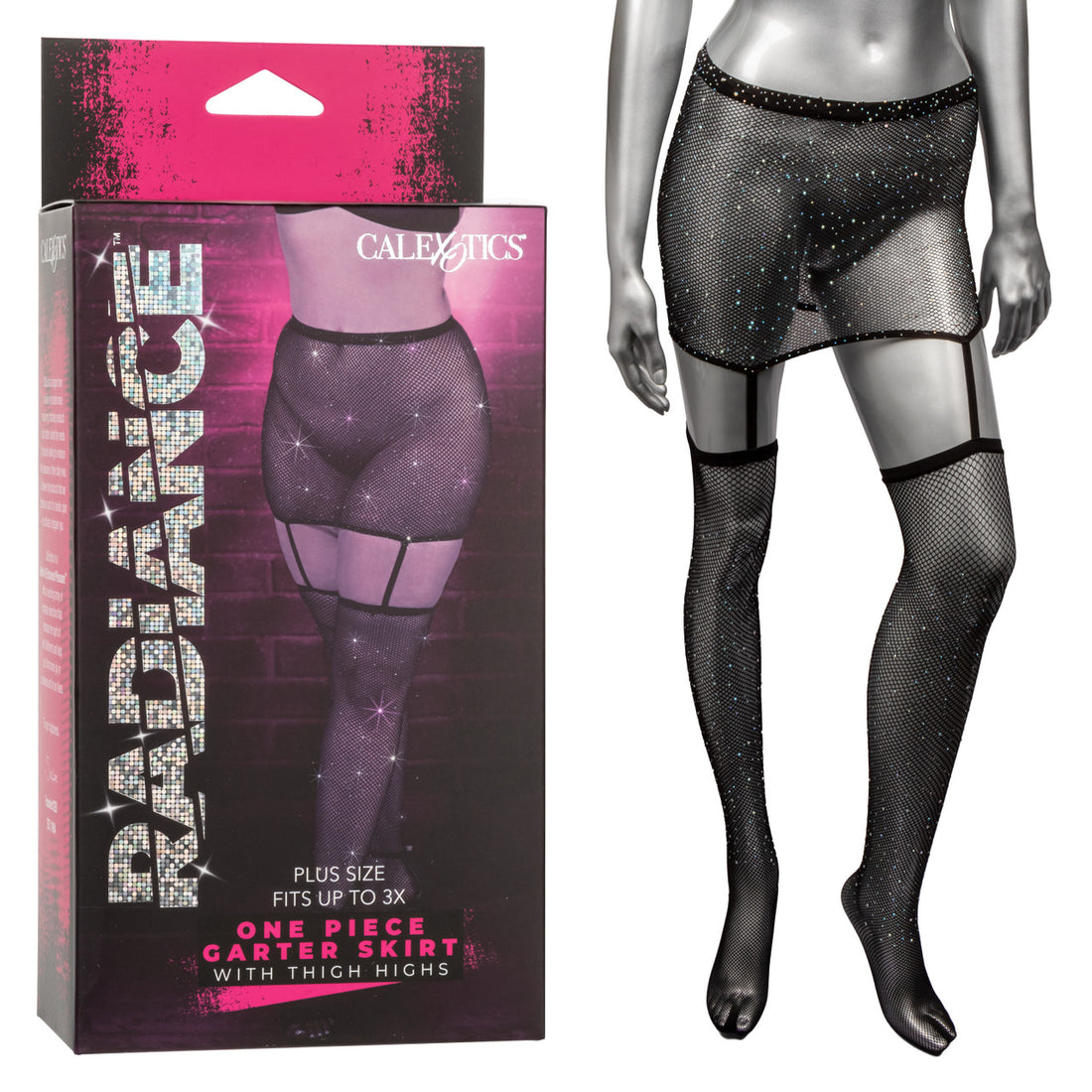 RADIANCE PLUS SIZE 1PC GARTER SKIRT with THIGH HIGHS
