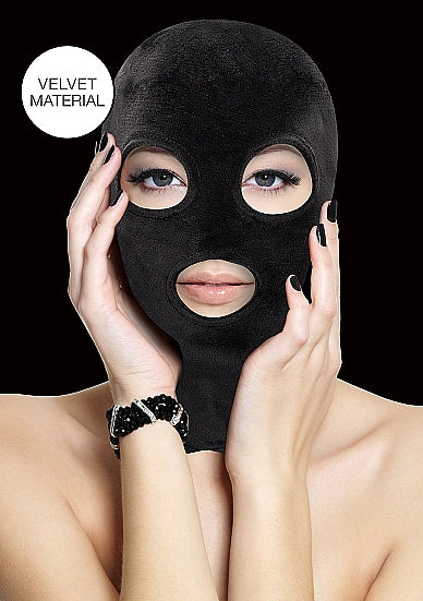 Velvet & Velcro Mask with Mouth & Eye Opening Black