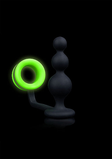Glow Beads Butt Plug with Cock Ring Glow In The Dark