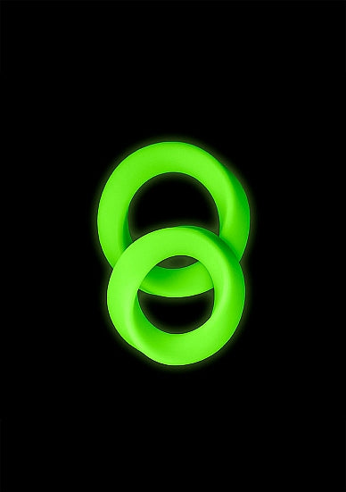 Glow 2Pcs Cock Ring Set Glow In The Dark