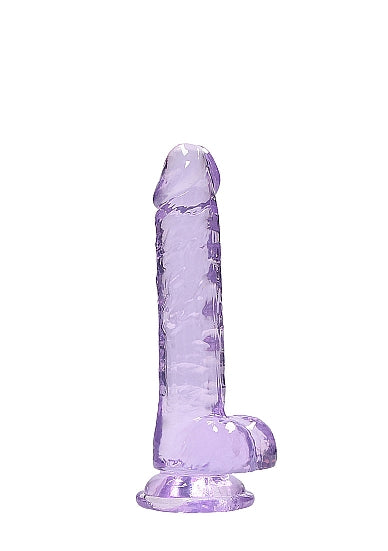 Realrock 7In Realistic Dildo with Balls Clear Purple