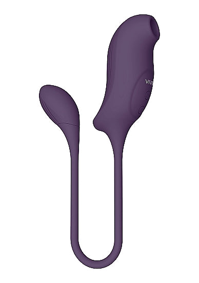 Vive Quino Air Wave/Vibrating Egg Vibrator Purple