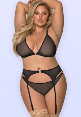 M260 Sassy Bra, Garter & Rouched Panty