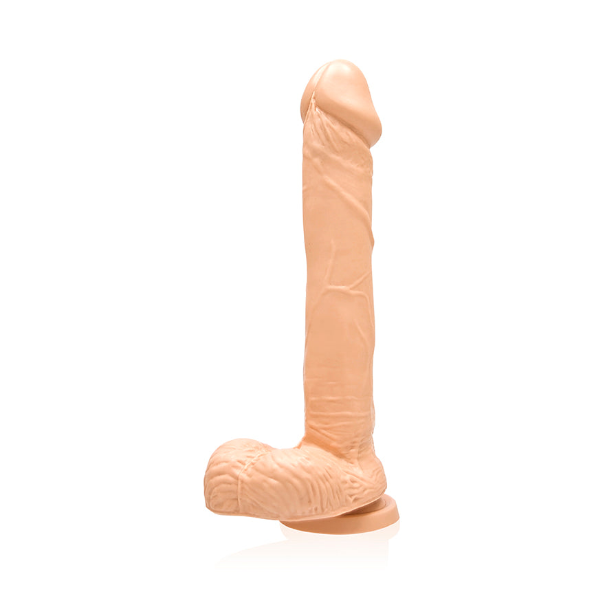 Ignite Cock W/Balls 9In Flesh W/Suction Cup
