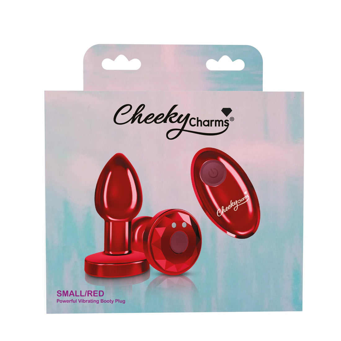 Cheeky Charms Vibrating Metal Plug Red Small with Remote