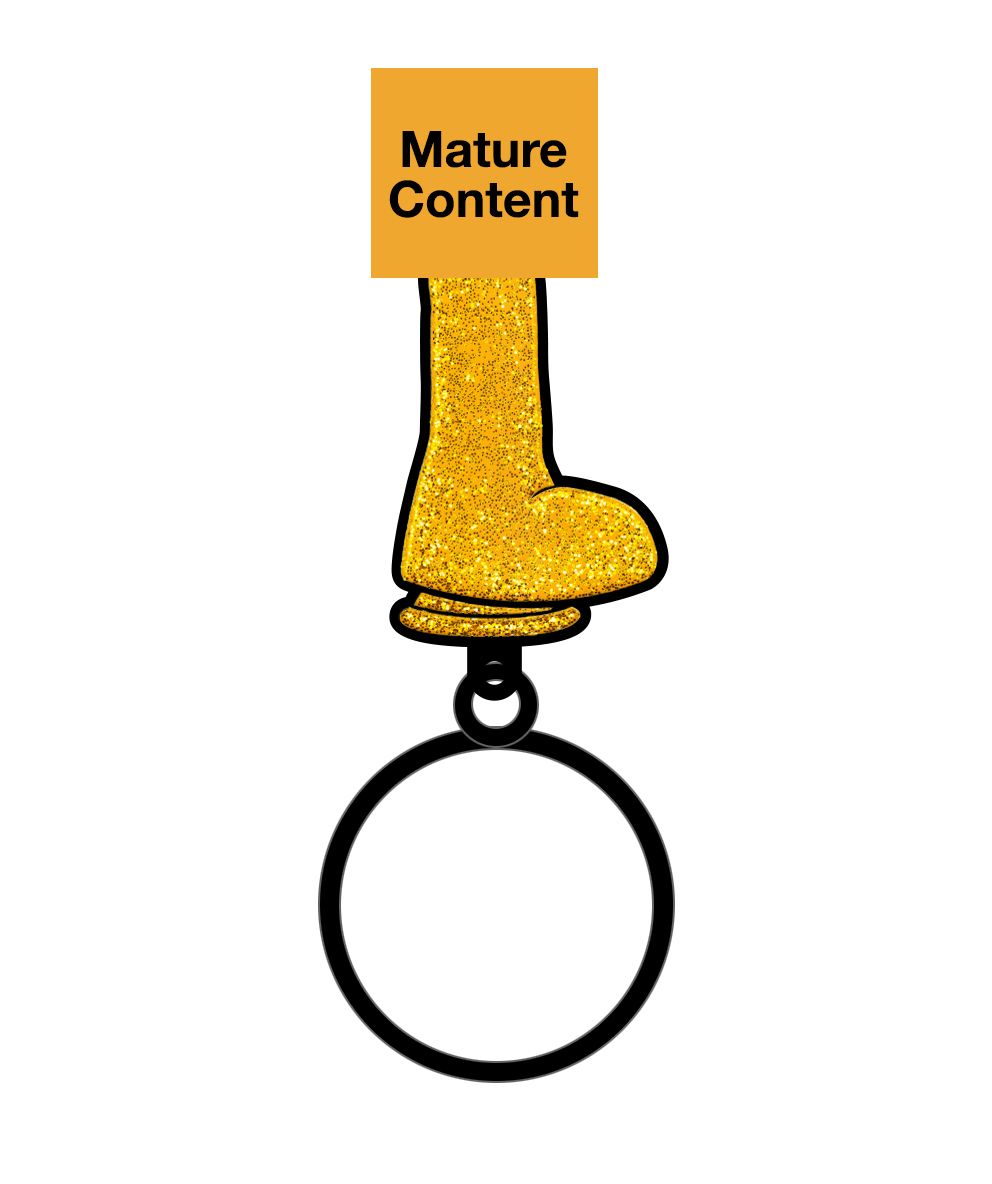 GOLD GLITTER DILDO KEYCHAIN (NET)