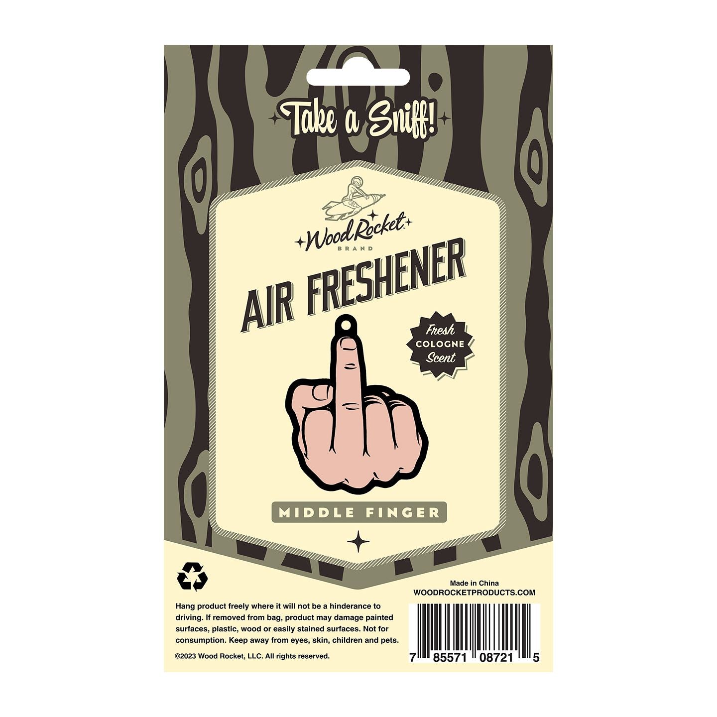 Middle Finger Peach Air Freshener (Net)