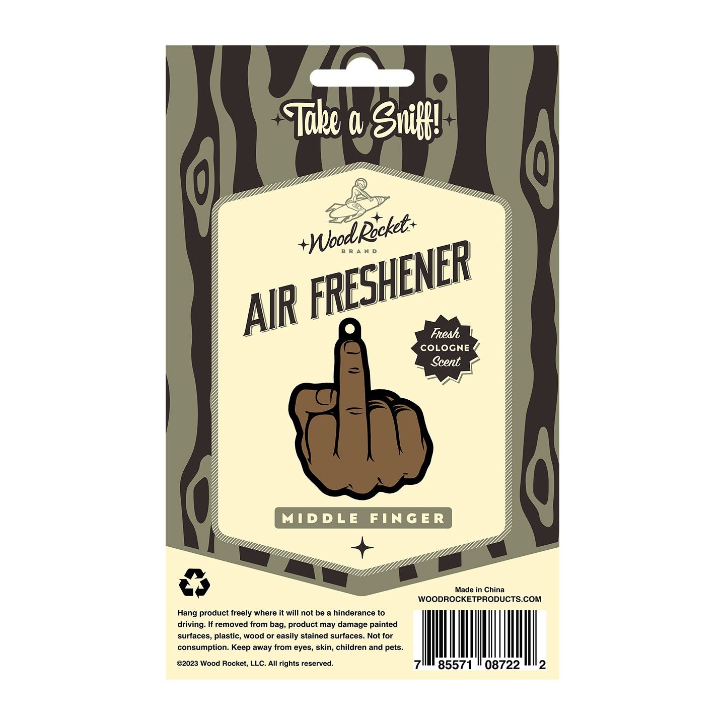 Middle Finger Brown Air Freshener (Net)
