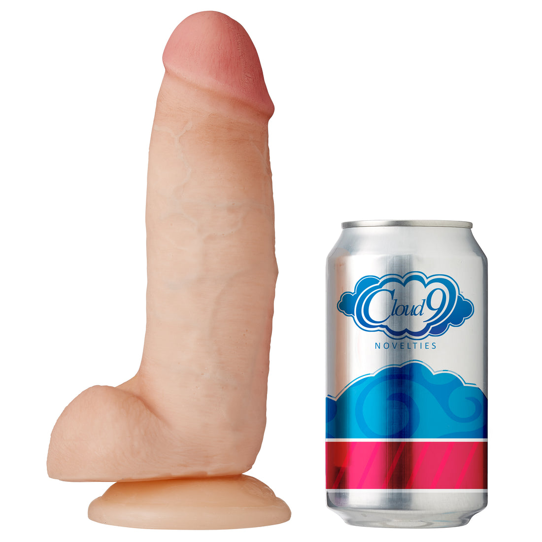 Cloud 9 Dual Density Dildo Touch Thick with Realistic Painted Veins & Balls 8 In