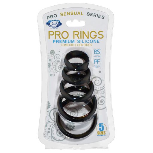 Cloud 9 Comfort Cock Rings W/Flat Back 5-Pk Pro Sensual Line