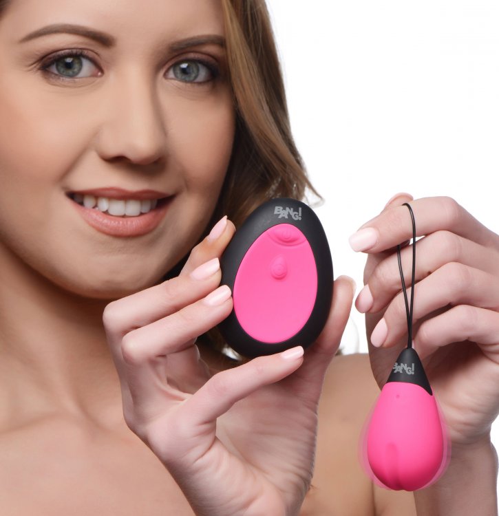 BANG! 10X VIBRATING SILICONE EGG with REMOTE PINK