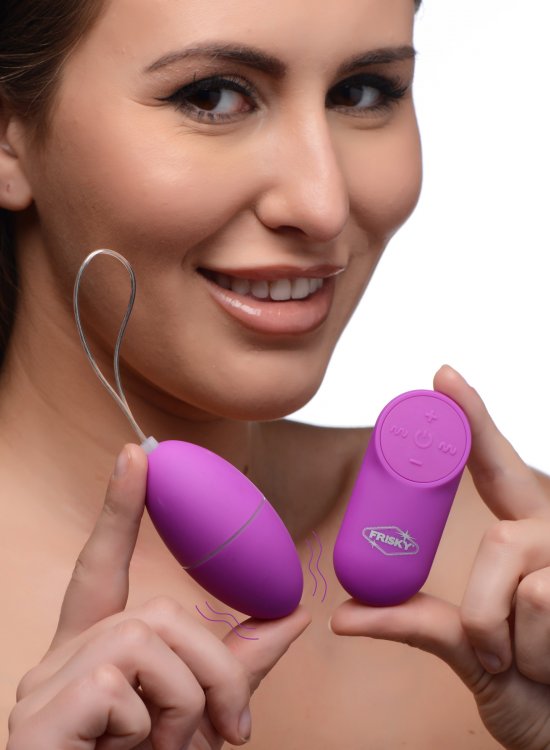 FRISKY SCRAMBLER 28X VIBRATING EGG with REMOTE PURPLE