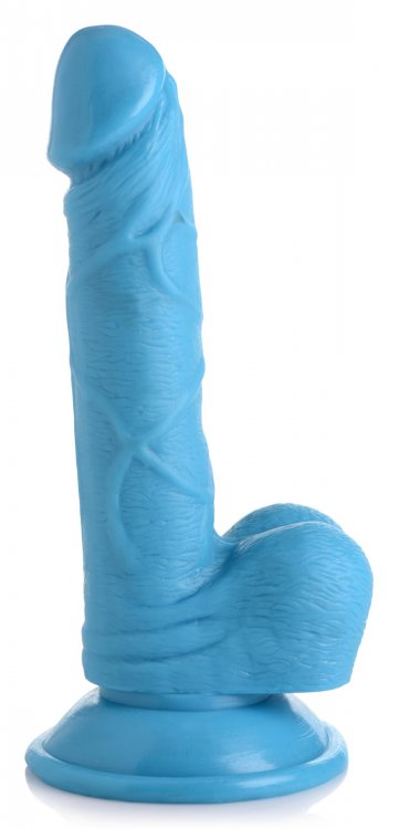 POP 6.5IN DILDO with BALLS BLUE