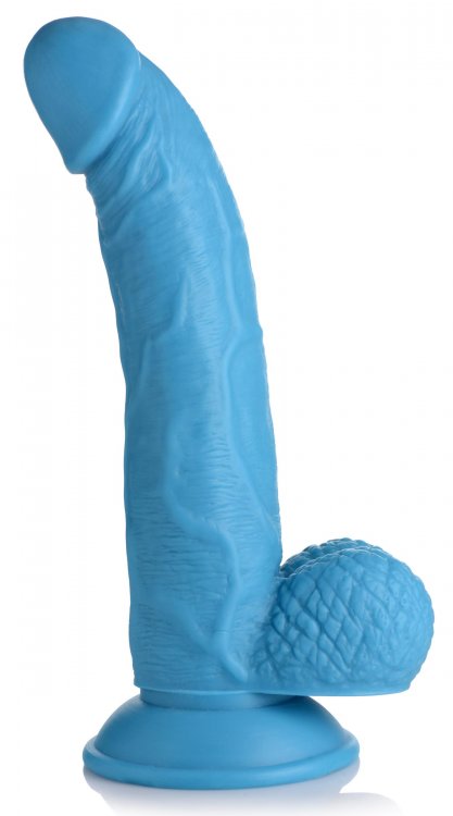 POP 7.5IN DILDO with BALLS BLUE