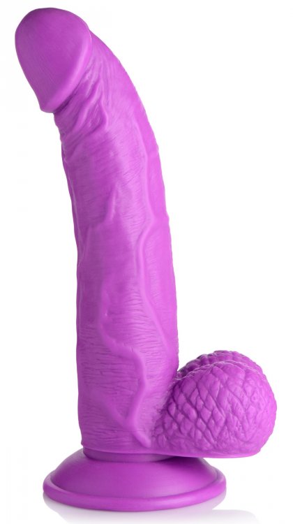 POP 7.5IN DILDO with BALLS PURPLE