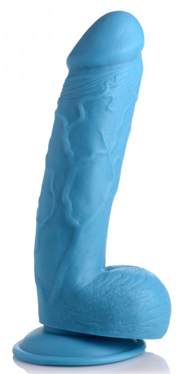 POP 8.25IN DILDO with BALLS BLUE