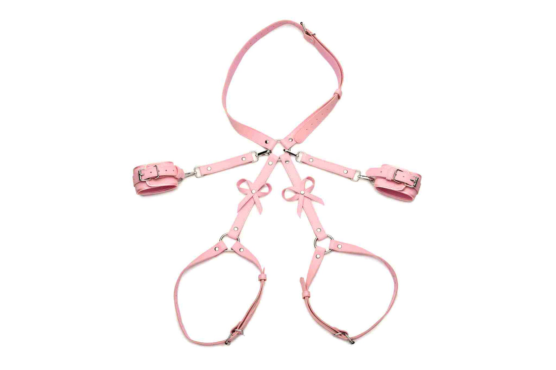 STRICT BONDAGE HARNESS with BOWS PINK M/L