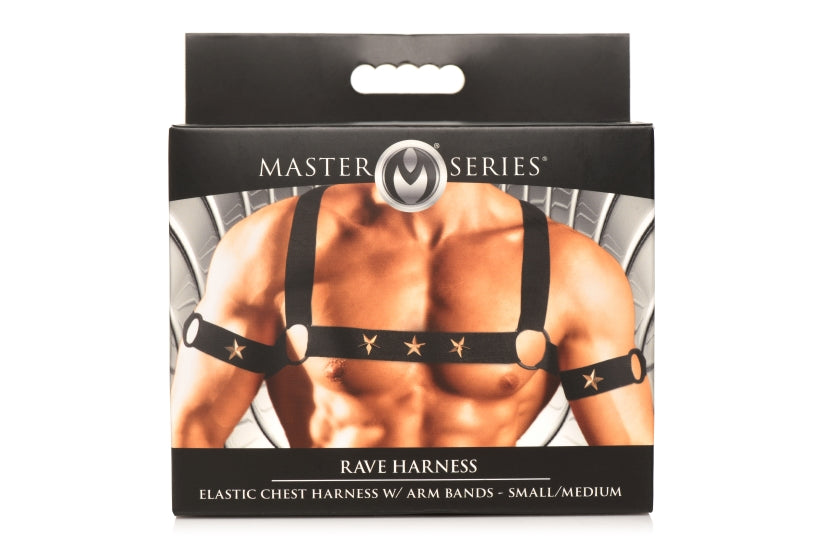 Master Series Elastic Chest Harness W/ Arm Bands S/M