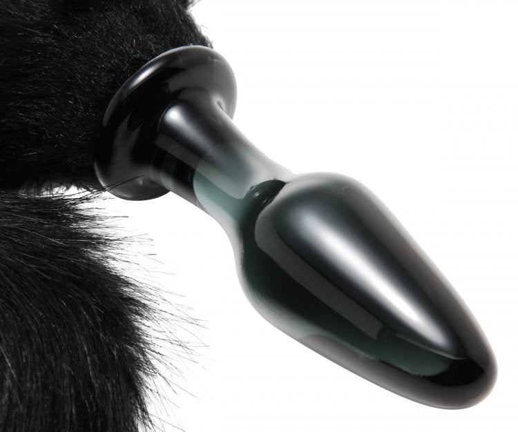 Tailz Midnight Fox Glass Plug with Tail