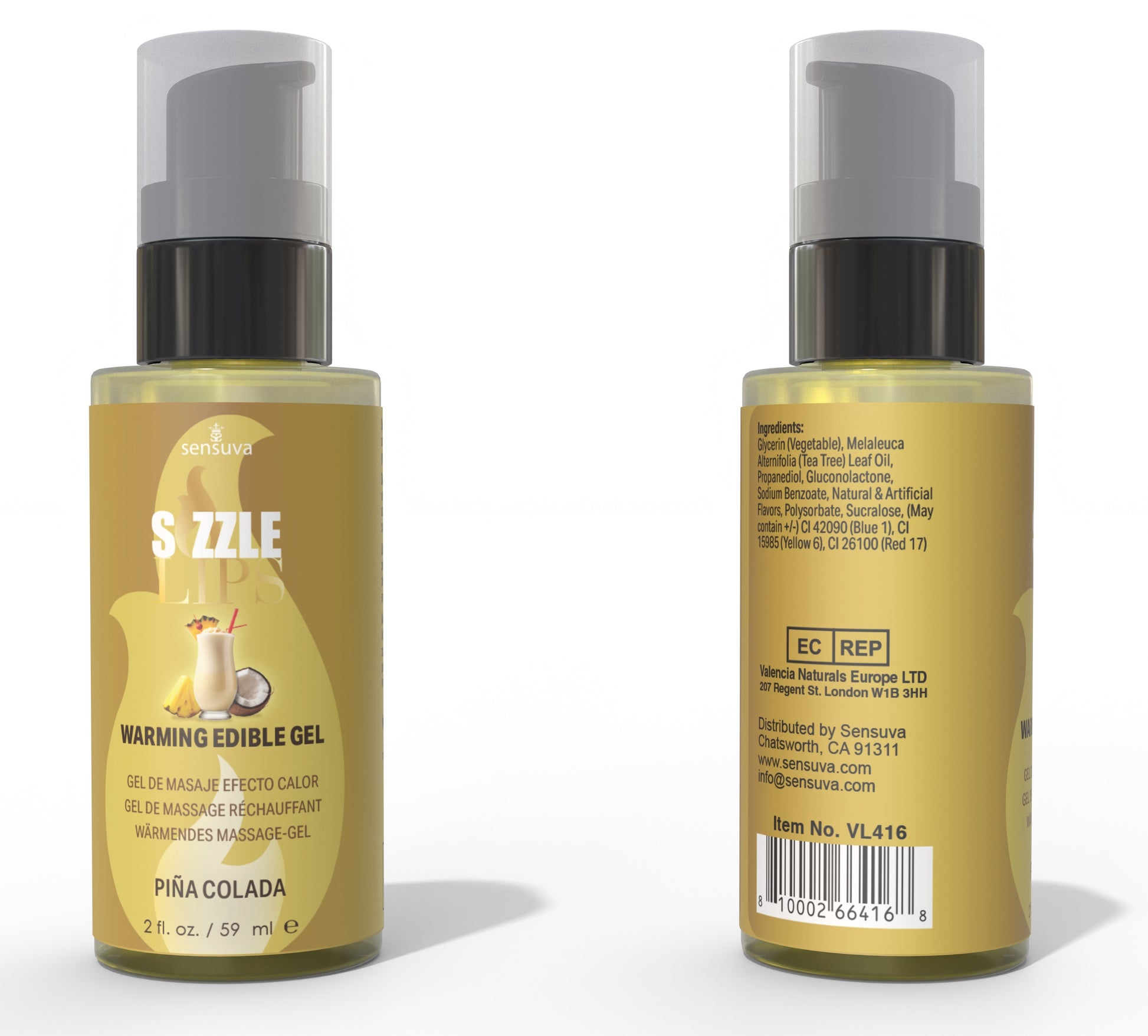 Sizzle Lips Warming Gel Pina Colada 2 oz
