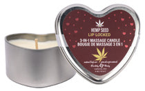 Hemp Seed 3 N 1 Valentine 2026 Heart Massage Candle Lip Locked 4.7 oz
