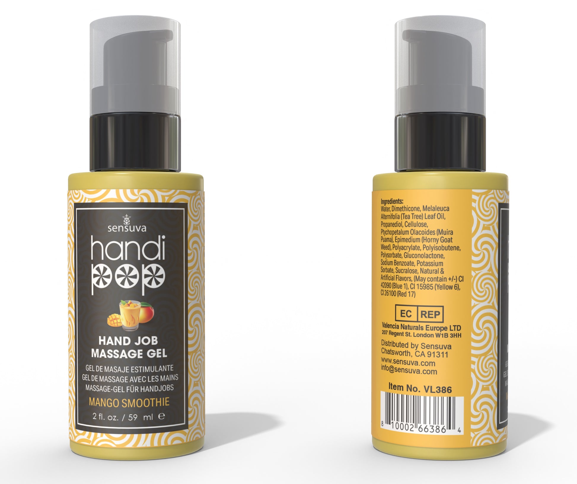 Handipop Edible Massage Gel Mango Smoothie 2 oz