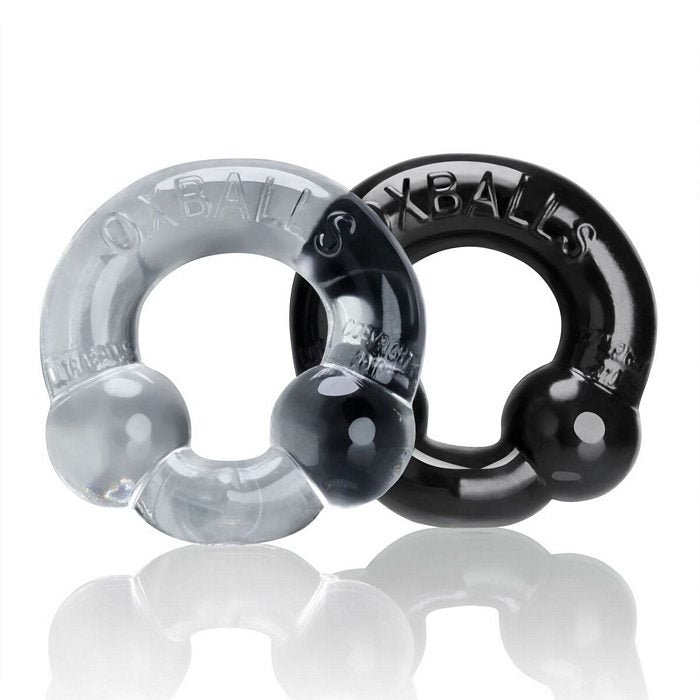 Ultraballs 2 Pk Cockring Black /Clear (Net)