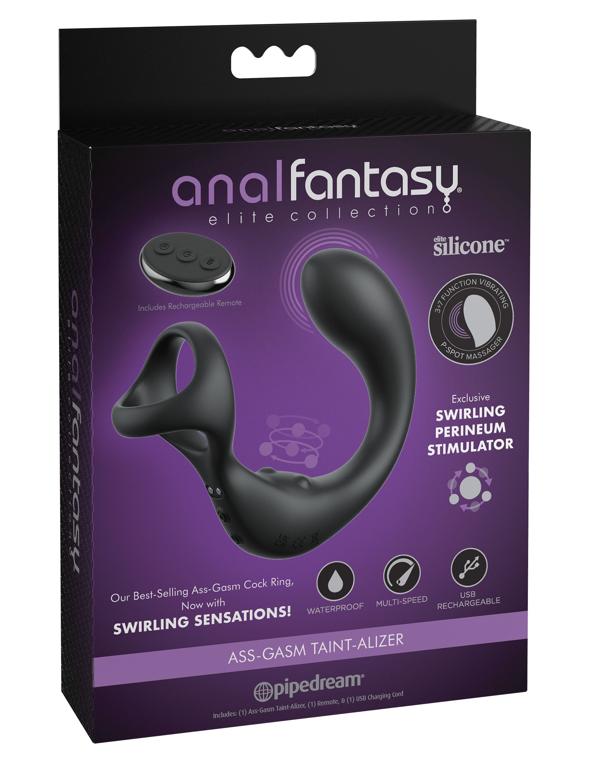 Anal Fantasy Elite Ass-Gasm Taint-Alizer - Black