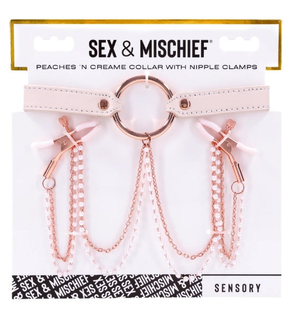 Peaches N Creame Collar with Nipple Clamps