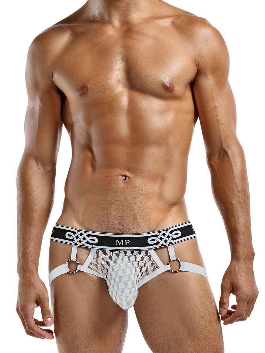 ⛓️ Male Power “Peep Show” Jock Ring – Black &White | Sexy Men’s Fetish Jockstrap - PEEP SHOW JOCK RING