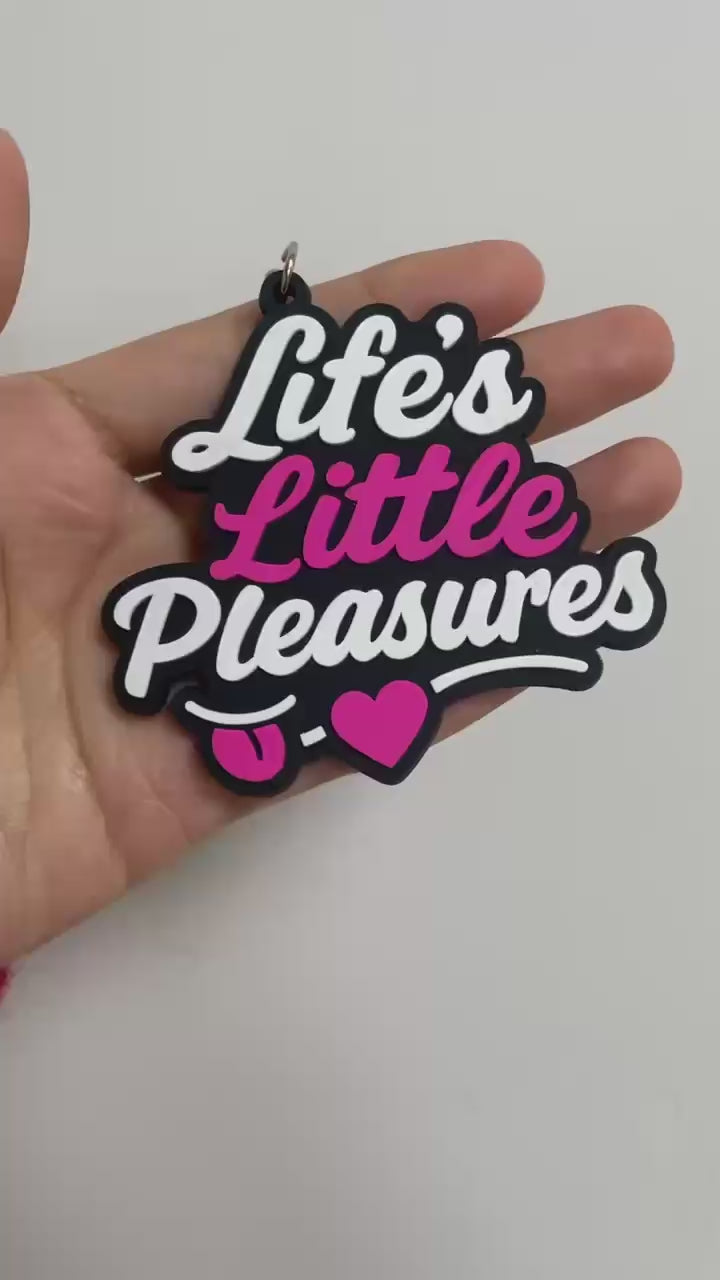 Life's Little Pleasures Keychain - Motivational Quote Key Ring with Heart Design | Premium PVC Keychain for Car, Bike & House Keys |Gift for Friends, Couples & Daily Inspiration
