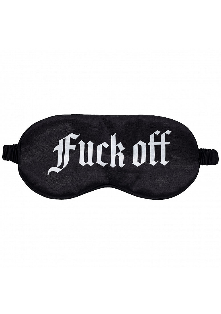 Ouch Fuck Off Printed Mask Satin Black