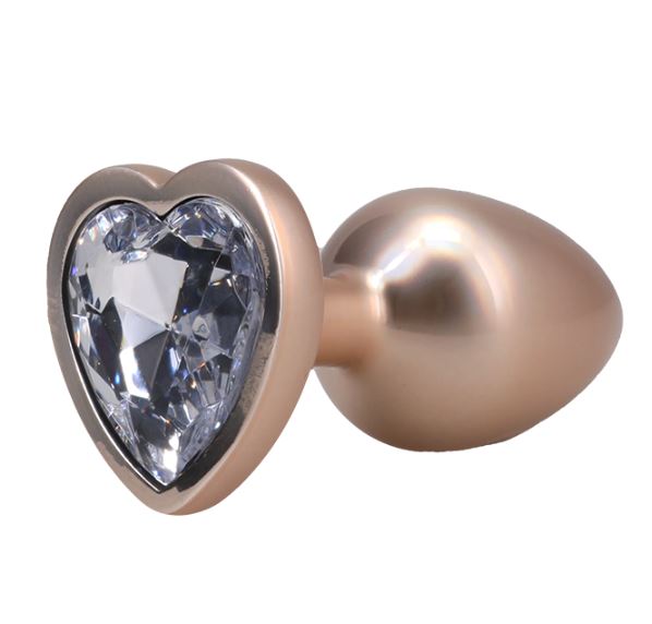 Booty Bling Heart Diamond Jew/ Metal Plug S/Gold