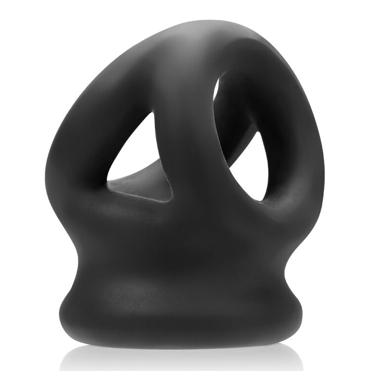 Tri Squeeze Cocksling Ball Stretcher Oxballs Silicone TPR Blend Black Ice (Net)