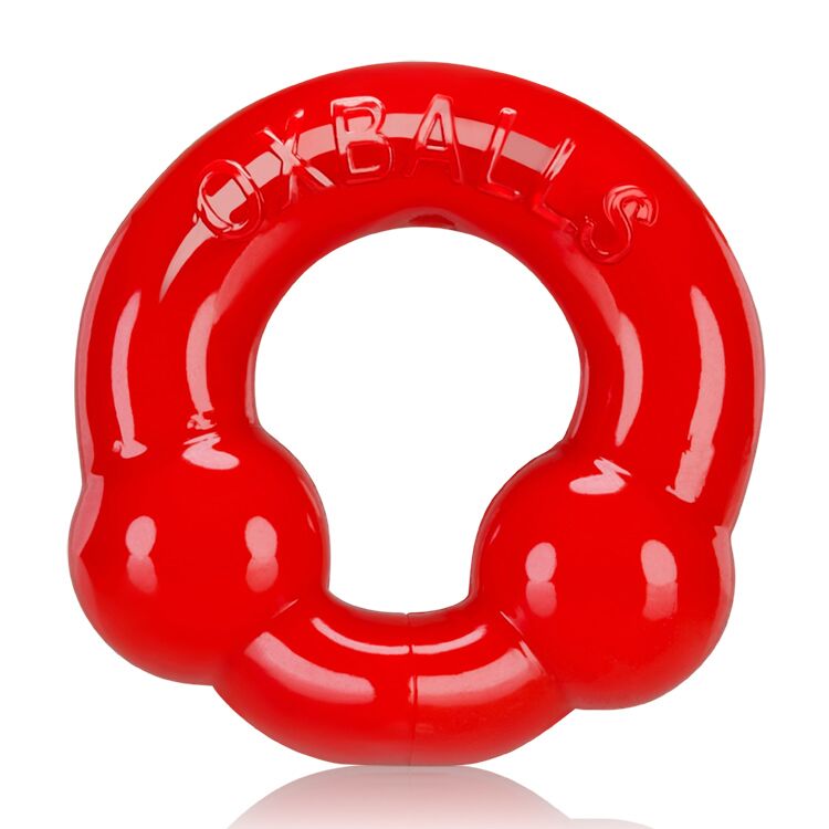 Ultra Balls Cockring 2 Pack Steel/Red (Net)